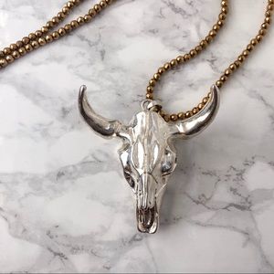 Longhorn skull necklace